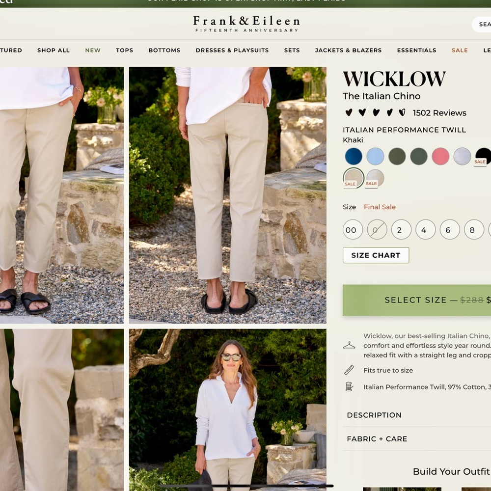 Frank and Eileen Wicklow Pants- Size 8